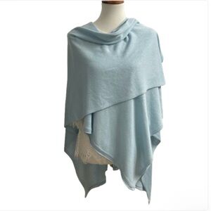 Soft Wrap Shawl Poncho Topper Baby Blue